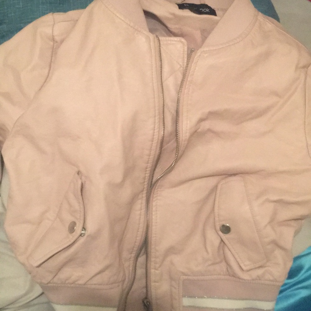 Dust Pink Leather CropJacket